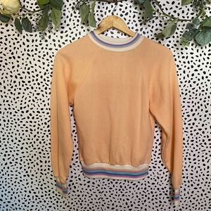 Vintage peach striped hem sweater